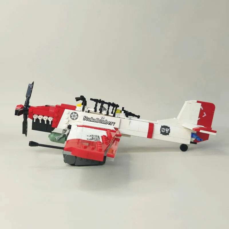 JieStar MOC Building Block Set: WW2 Bomber Stuka Aircraft, Model 61045