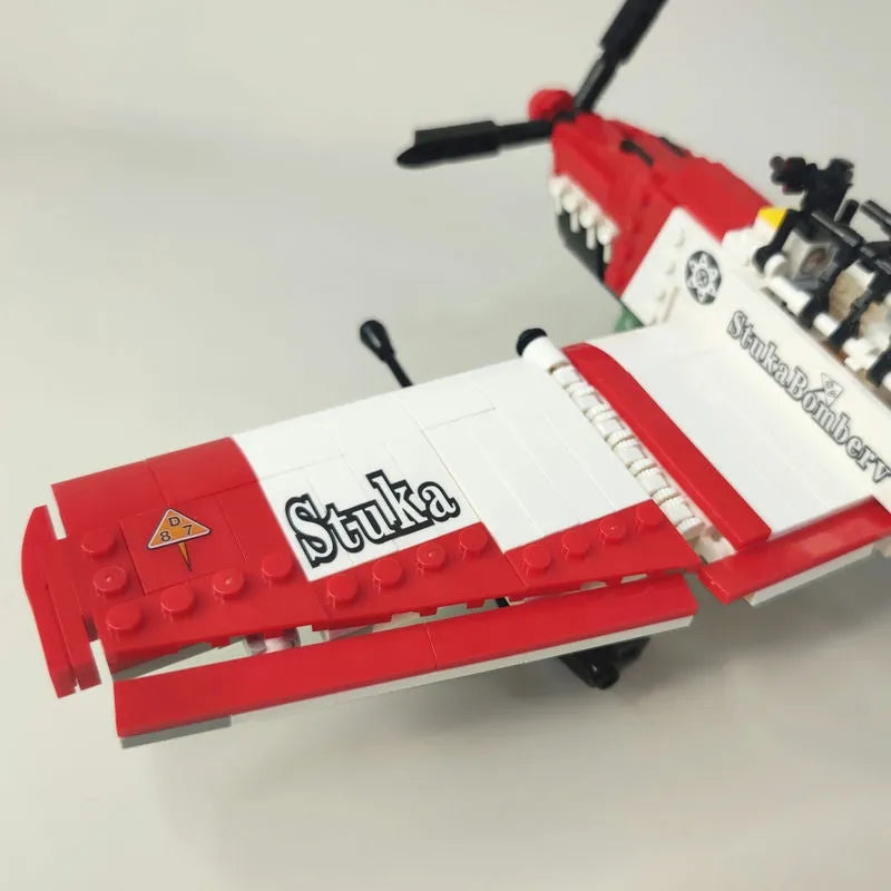 JieStar MOC Building Block Set: WW2 Bomber Stuka Aircraft, Model 61045