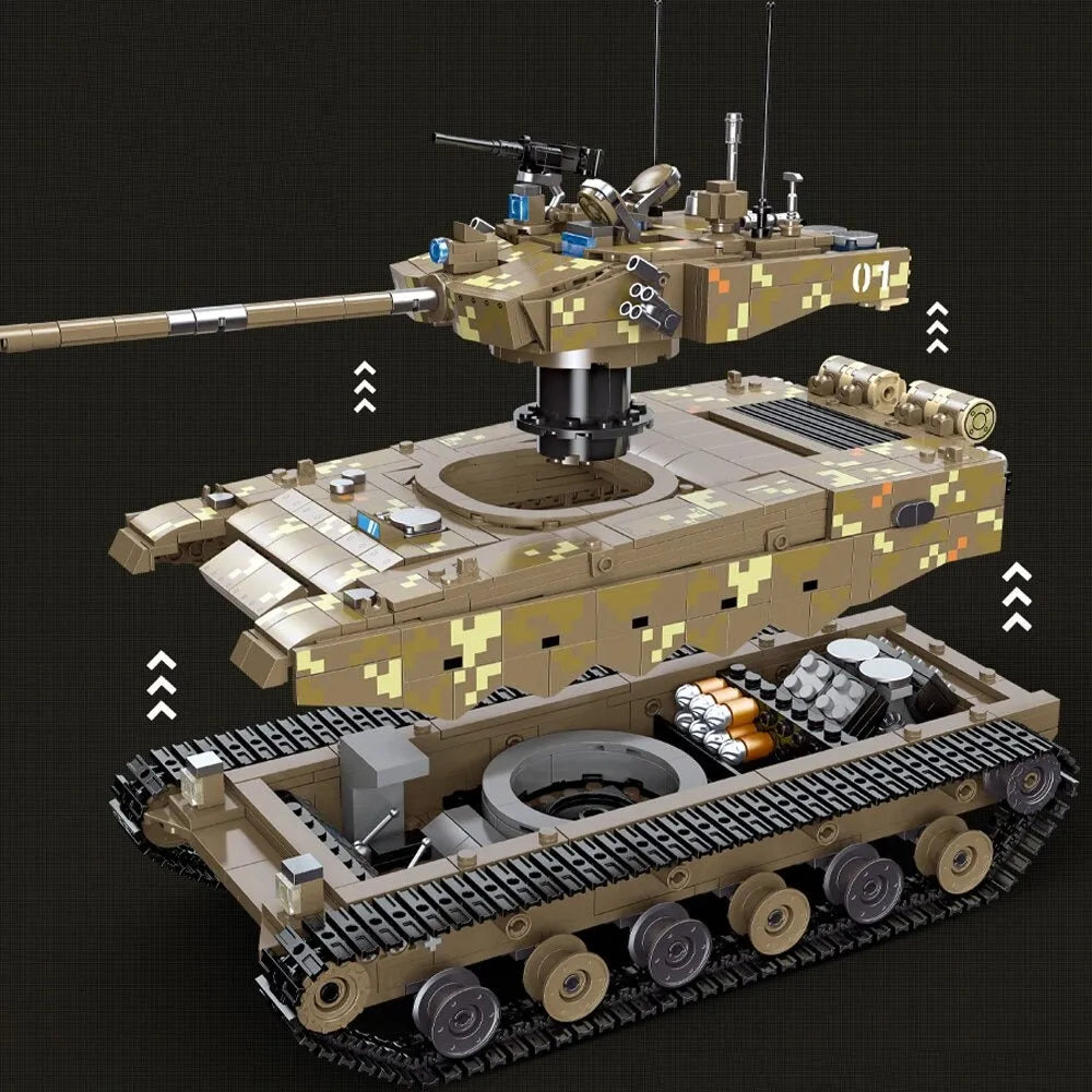 JieStar MOC Building Block Set: ZTZ 99A Main Battle Tank, Model 61038
