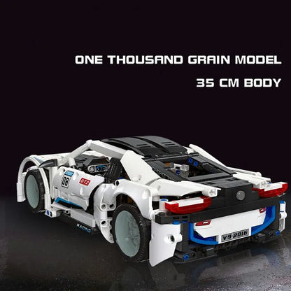 JieStar MOC Motorized Building Block Set: BMW I8 Super Racing Car 92016