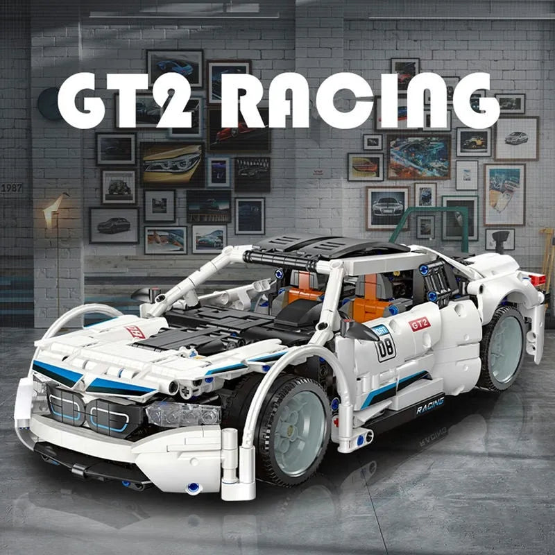 JieStar MOC Motorized Building Block Set: BMW I8 Super Racing Car 92016