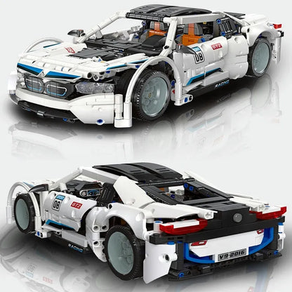 JieStar MOC Motorized Building Block Set: BMW I8 Super Racing Car 92016