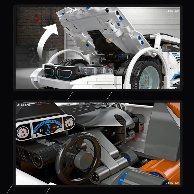 JieStar MOC Motorized Building Block Set: BMW I8 Super Racing Car 92016