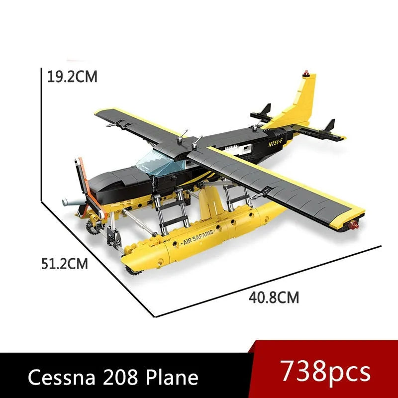 JieStar MOC Building Block Set: Cargo Plane Cessna 208 Aircraft, Model 58007