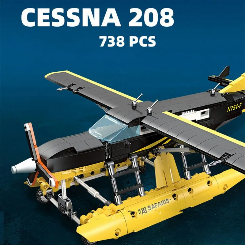JieStar MOC Building Block Set: Cargo Plane Cessna 208 Aircraft, Model 58007