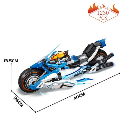 JieStar MOC Building Block Set: CYBERANGEL Concept Motorcycle, Model 58013
