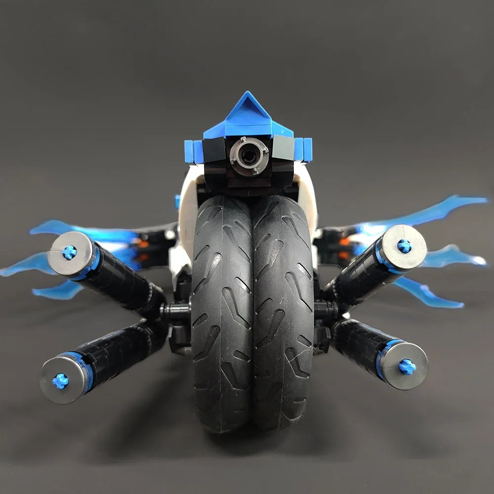 JieStar MOC Building Block Set: CYBERANGEL Concept Motorcycle, Model 58013
