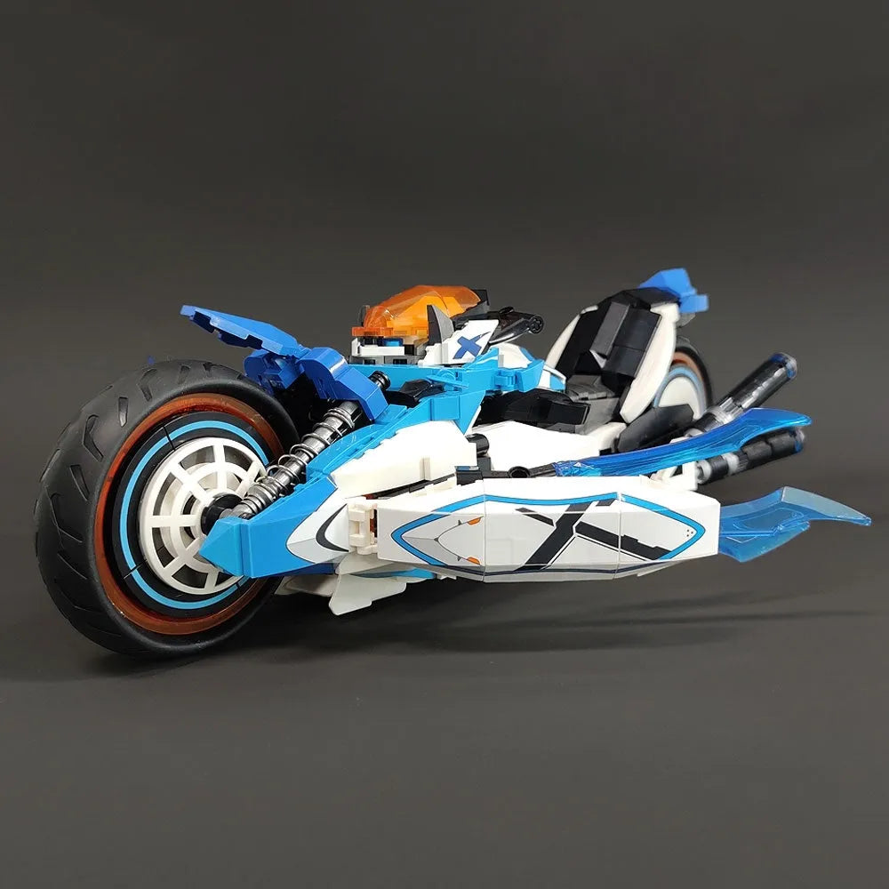JieStar MOC Building Block Set: CYBERANGEL Concept Motorcycle, Model 58013