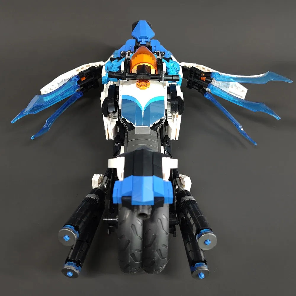 JieStar MOC Building Block Set: CYBERANGEL Concept Motorcycle, Model 58013