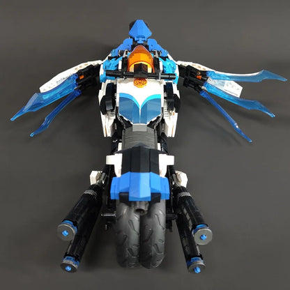 JieStar MOC Building Block Set: CYBERANGEL Concept Motorcycle, Model 58013