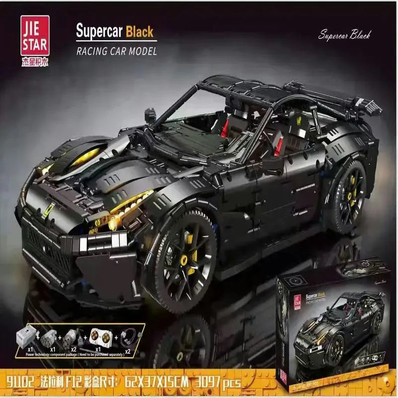 JieStar MOC Motorized Building Block Set: Ferrari F12 Sports Racing Car 91102