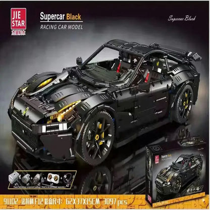 JieStar MOC Motorized Building Block Set: Ferrari F12 Sports Racing Car 91102