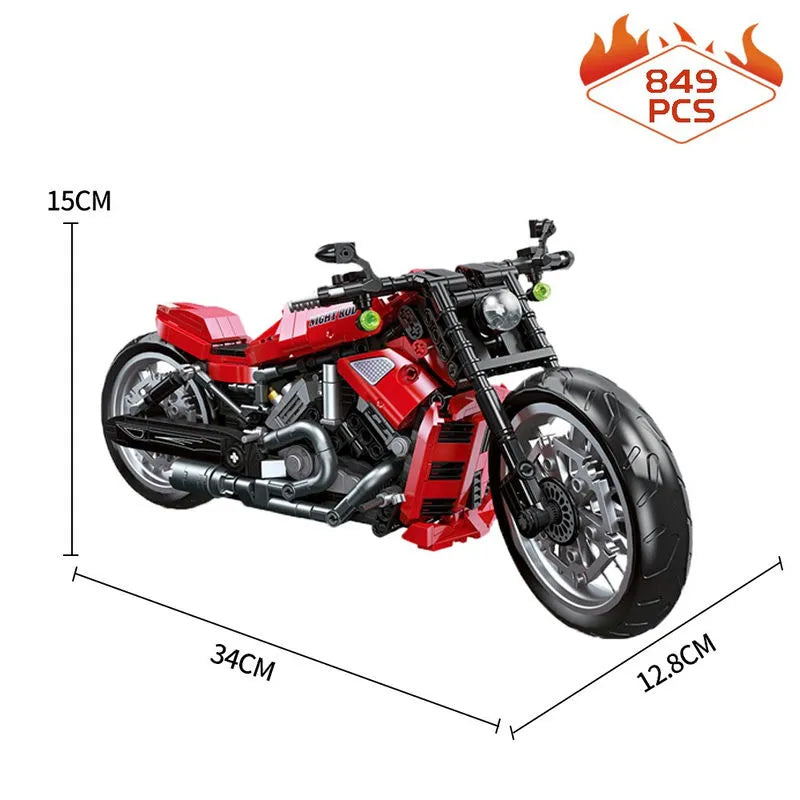 JieStar MOC Building Block Set: Harley Night Rod Motorcycle 91020