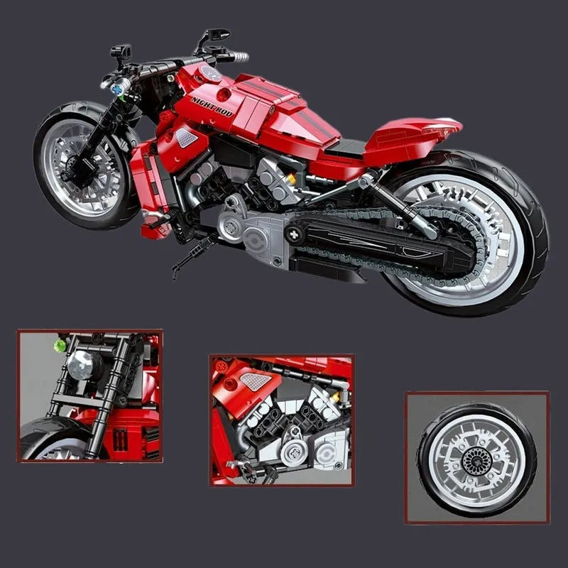 JieStar MOC Building Block Set: Harley Night Rod Motorcycle 91020