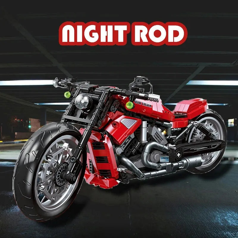 JieStar MOC Building Block Set: Harley Night Rod Motorcycle 91020