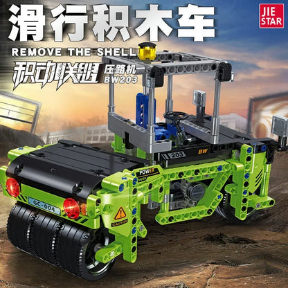 JieStar Building Block Set: Mini Road Roller Steamroller Truck, Model JS91004