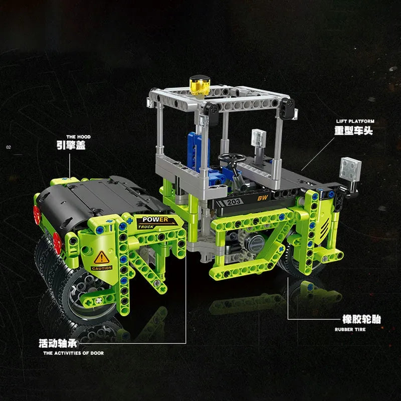 JieStar Building Block Set: Mini Road Roller Steamroller Truck, Model JS91004