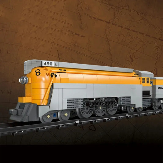 JieStar MOC Building Block Set: CO 490 Steam Train Locomotive 59021