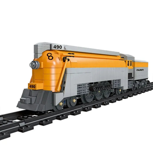 JieStar MOC Building Block Set: CO 490 Steam Train Locomotive 59021