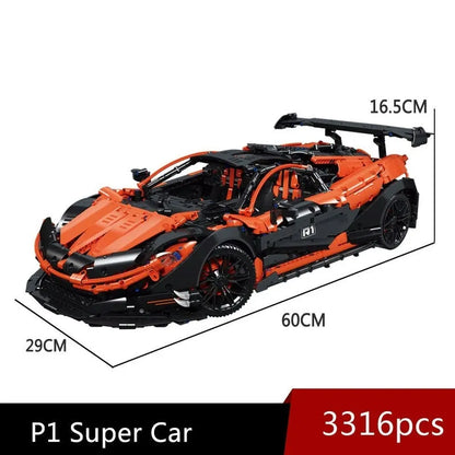 JieStar MOC Motorized Building Block Set: Hypercar MOC Super P1 Racing Car 91104