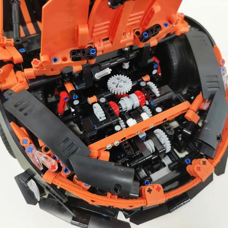 JieStar MOC Motorized Building Block Set: Hypercar MOC Super P1 Racing Car 91104