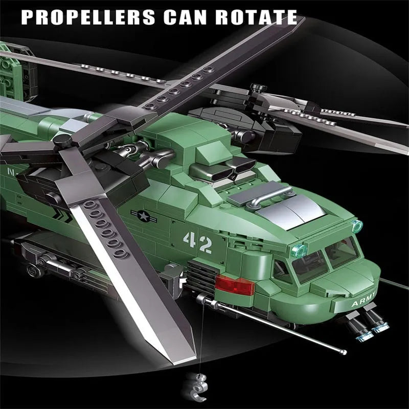 JieStar MOC Building Block Set: Twin-Rotor Helicopter 58008