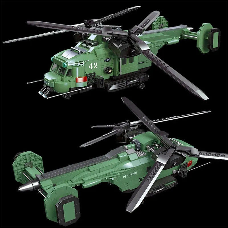 JieStar MOC Building Block Set: Twin-Rotor Helicopter 58008