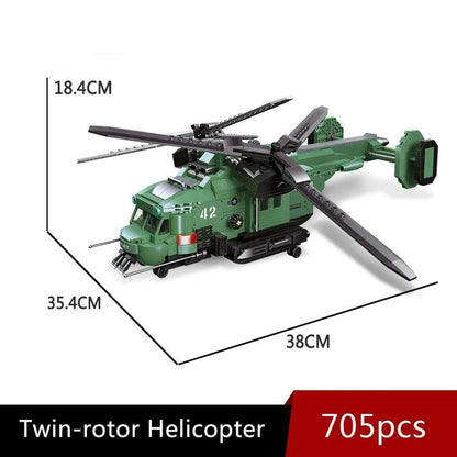 JieStar MOC Building Block Set: Twin-Rotor Helicopter 58008