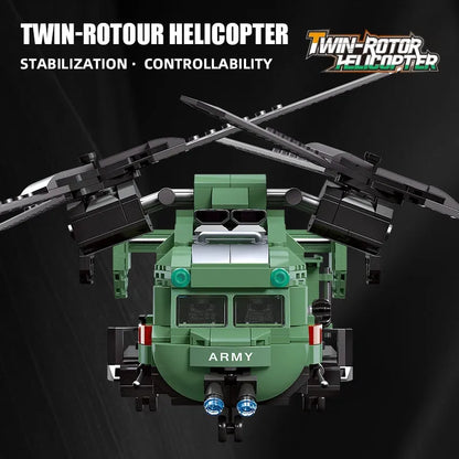 JieStar MOC Building Block Set: Twin-Rotor Helicopter 58008