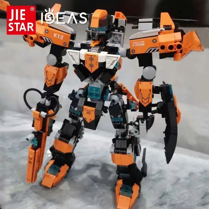 JieStar Building Block Set: Transforming Titan Knight Mecha Robot Warrior, Model 67030