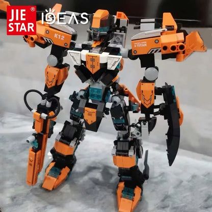 JieStar Building Block Set: Transforming Titan Knight Mecha Robot Warrior, Model 67030
