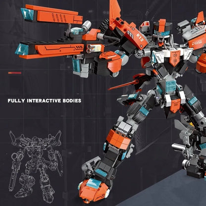 JieStar Building Block Set: Transforming Titan Knight Mecha Robot Warrior, Model 67030