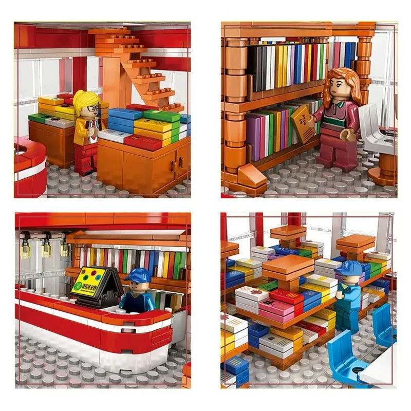 JuHang MOC Building Block Set: Street Expert MOC Chinese Bookstore, Model JH86003