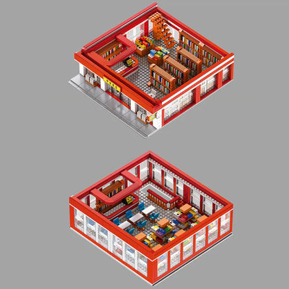 JuHang MOC Building Block Set: Street Expert MOC Chinese Bookstore, Model JH86003