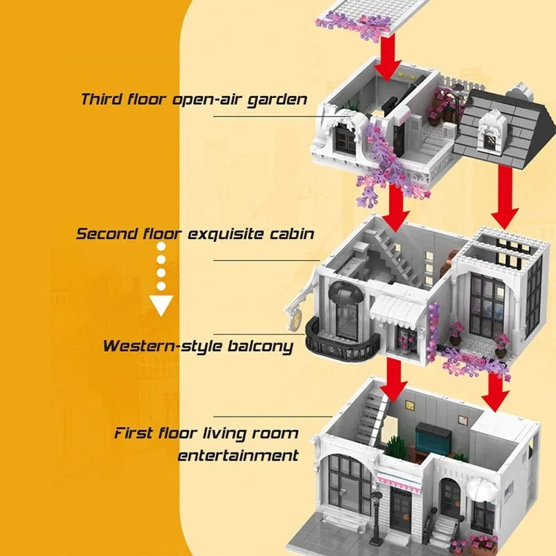 JuHang Building Block Set: European Garden City Flower Store, Model 86013