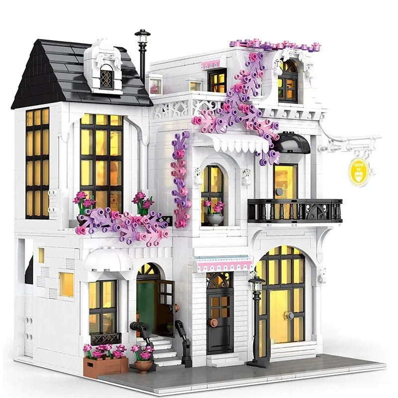 JuHang Building Block Set: European Garden City Flower Store, Model 86013
