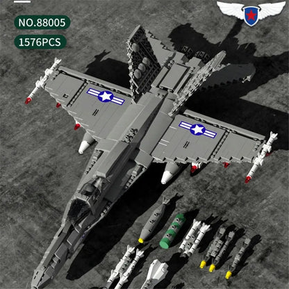 JuHang Building Block Set: Aircraft F-18 Hornet Fighter Jet, Model 88005