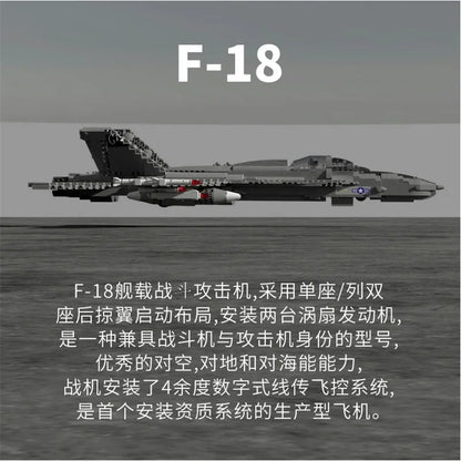 JuHang Building Block Set: Aircraft F-18 Hornet Fighter Jet, Model 88005