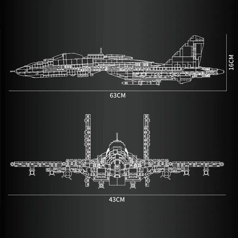 JuHang Building Block Set: Aircraft J-15 Flying Shark Fighter Jet, Model 88006