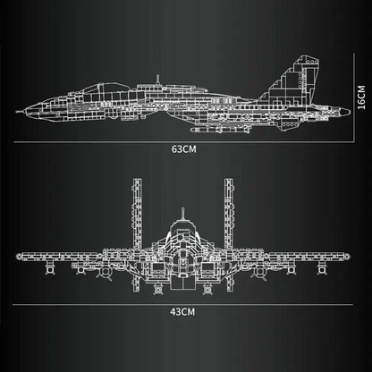 JuHang Building Block Set: Aircraft J-15 Flying Shark Fighter Jet, Model 88006