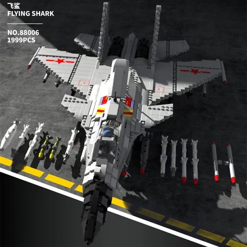JuHang Building Block Set: Aircraft J-15 Flying Shark Fighter Jet, Model 88006