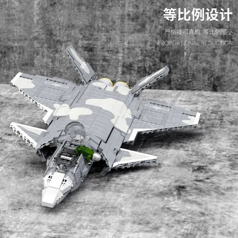 JuHang Building Block Set: Aircraft J-20 Stealth Fighter Jet, Model 88009