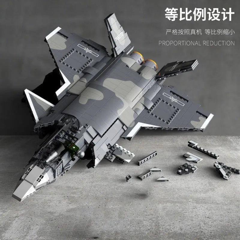 JuHang Building Block Set: Aircraft J-20 Stealth Fighter Jet, Model 88009