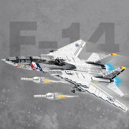 JuHang MOC Building Block Set: Aircraft MOC F-14 Tomcat Fighter Jet, Model 88018