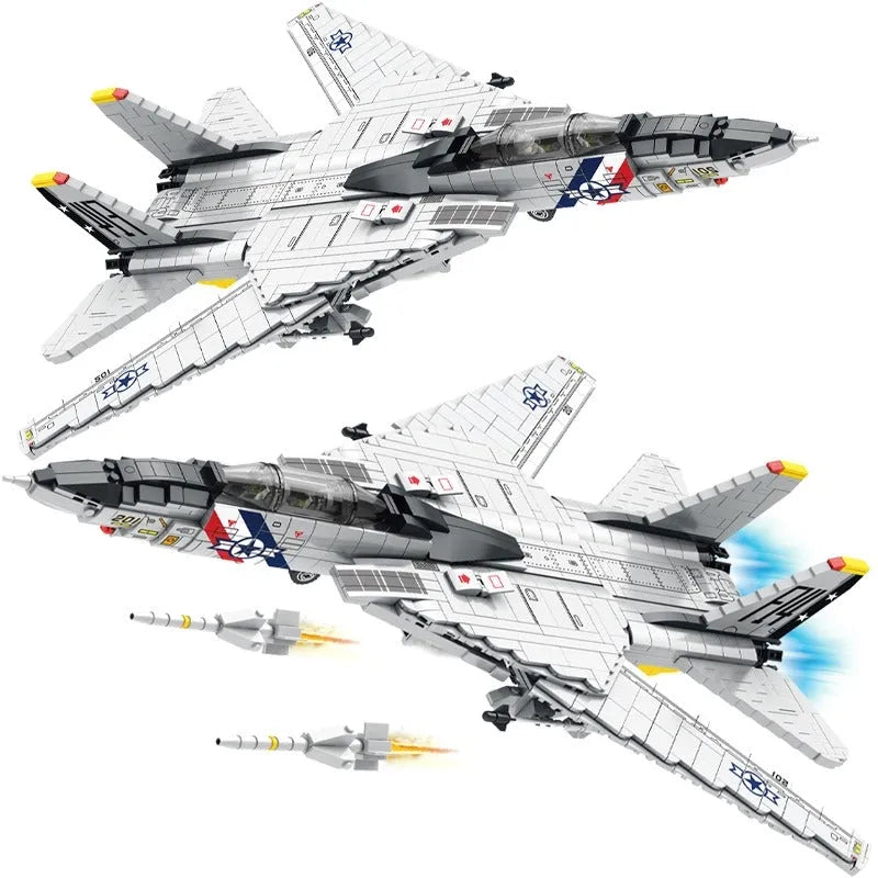 JuHang MOC Building Block Set: Aircraft MOC F-14 Tomcat Fighter Jet, Model 88018