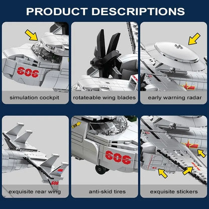 JuHang MOC Building Block Set: Aircraft MOC KJ-600 AWACS Fighter, Model 88015