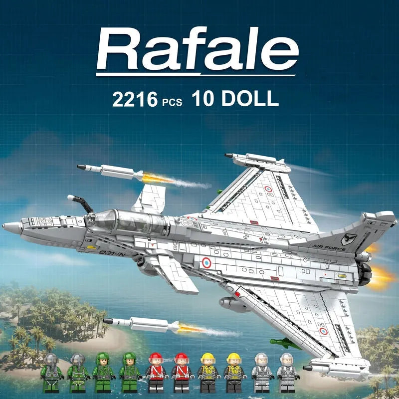 JuHang MOC Building Block Set: Aircraft MOC Rafale Fighter Jet Plane, Model 88021