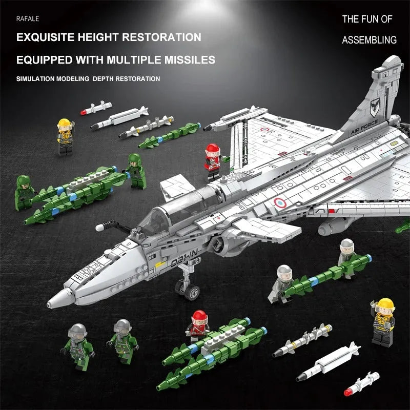 JuHang MOC Building Block Set: Aircraft MOC Rafale Fighter Jet Plane, Model 88021