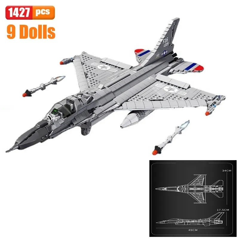 JuHang Building Block Set: F-16 Fighting Falcon Aircraft, Model 88013