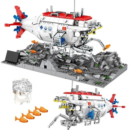 JuHang Building Block Set: Manned Deep Sea Submarine Ship, Model 88201